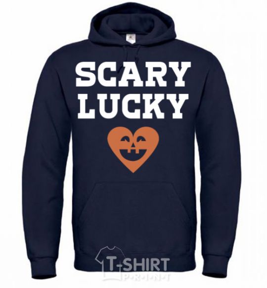 Men`s hoodie Scary lucky navy-blue фото