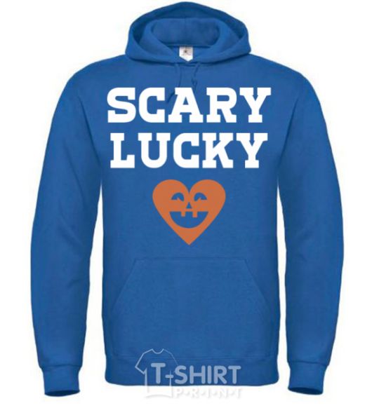 Men`s hoodie Scary lucky royal фото