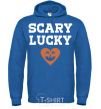 Men`s hoodie Scary lucky royal фото