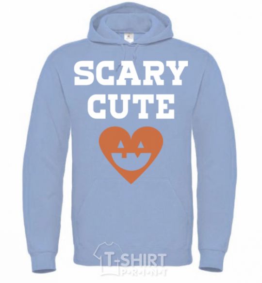 Men`s hoodie Scary cute sky-blue фото