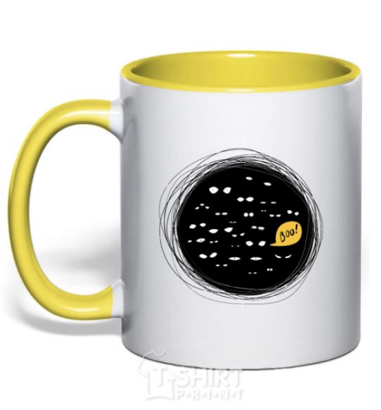 Mug with a colored handle booo yellow фото