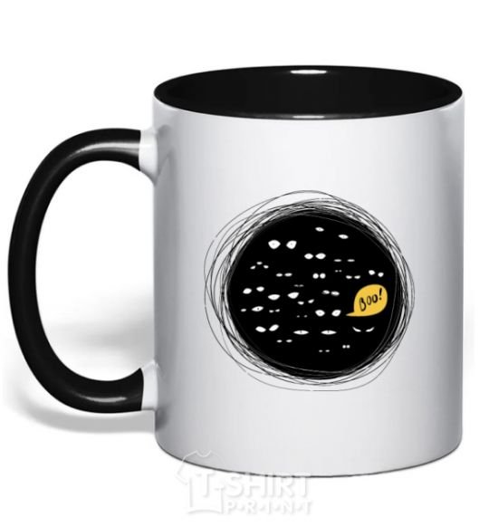 Mug with a colored handle booo black фото