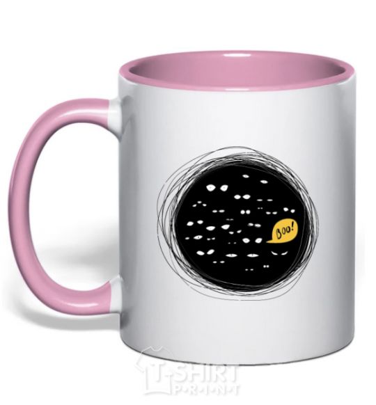 Mug with a colored handle booo light-pink фото