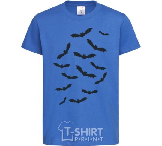 Kids T-shirt bats royal-blue фото