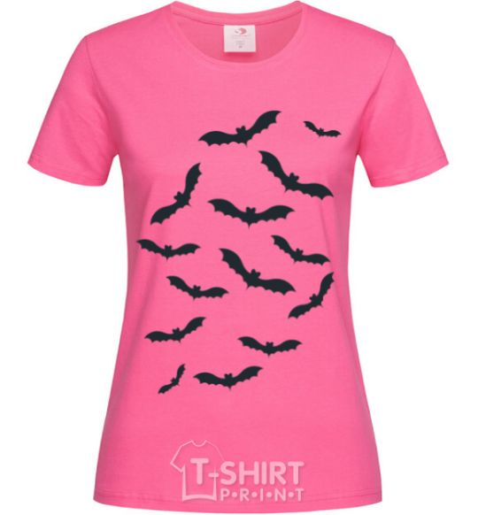 Женская футболка bats Ярко-розовый фото