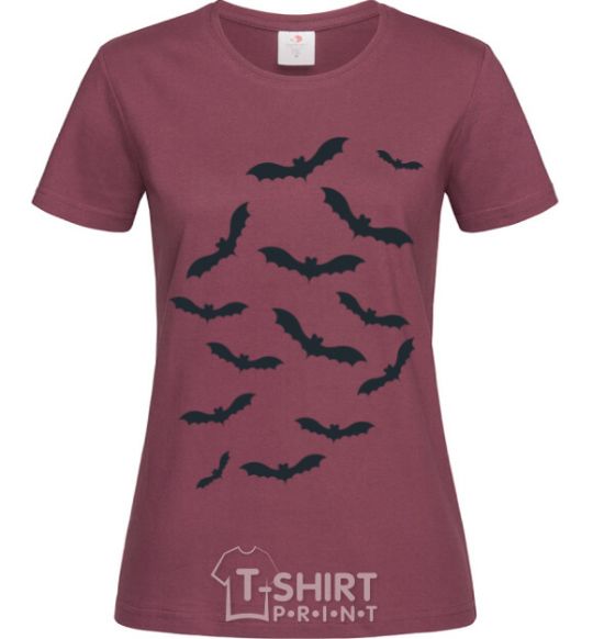 Women's T-shirt bats burgundy фото