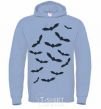 Men`s hoodie bats sky-blue фото