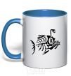 Mug with a colored handle fish royal-blue фото