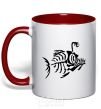 Mug with a colored handle fish red фото