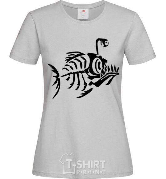 Women's T-shirt fish grey фото