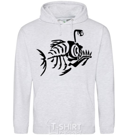 Men`s hoodie fish sport-grey фото