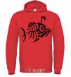 Men`s hoodie fish bright-red фото