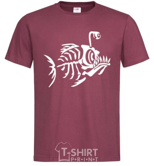 Men's T-Shirt fish burgundy фото