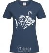 Women's T-shirt fish navy-blue фото