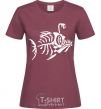 Women's T-shirt fish burgundy фото