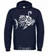 Men`s hoodie fish navy-blue фото