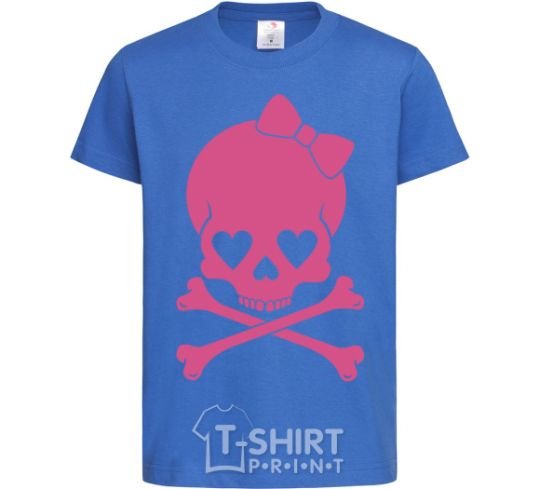 Детская футболка skull girl Ярко-синий фото