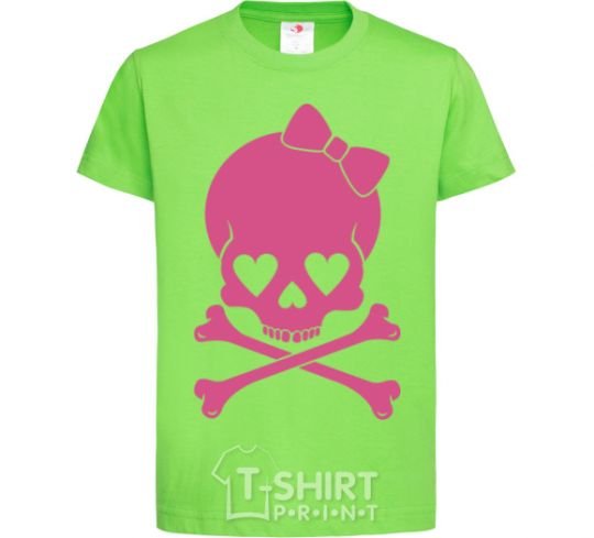 Kids T-shirt skull girl orchid-green фото
