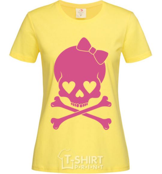 Women's T-shirt skull girl cornsilk фото
