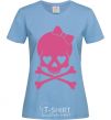 Women's T-shirt skull girl sky-blue фото