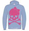 Men`s hoodie skull girl sky-blue фото