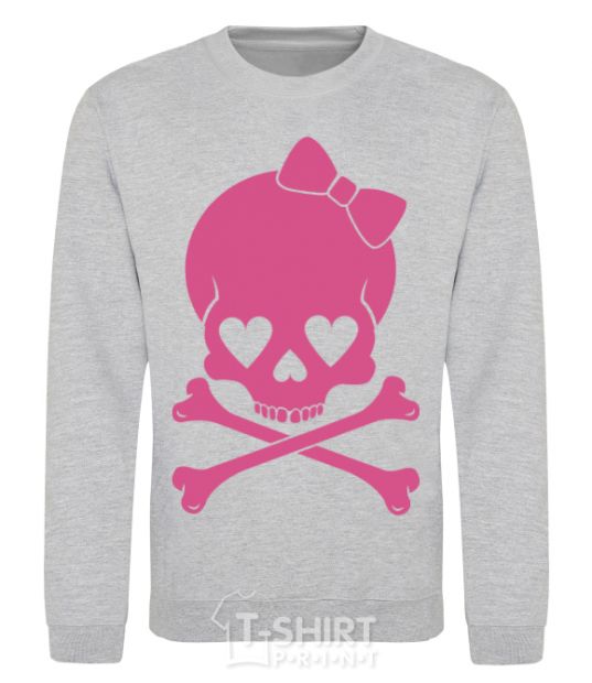 Sweatshirt skull girl sport-grey фото