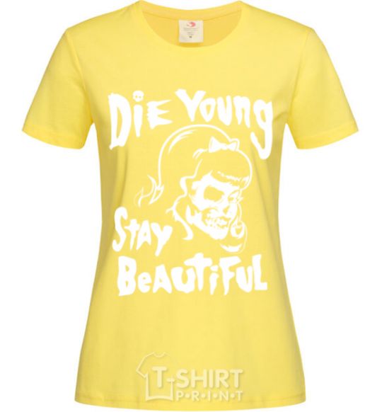 Женская футболка die yong stay beautiful Лимонный фото
