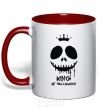Mug with a colored handle King of halloween red фото