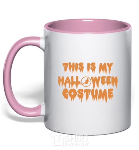 Mug with a colored handle This is my halloween queen light-pink фото