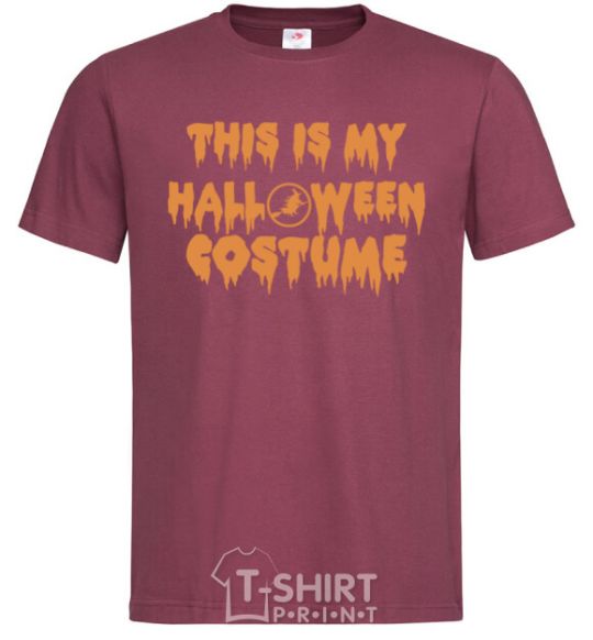 Men's T-Shirt This is my halloween queen burgundy фото