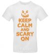 Men's T-Shirt Keep calm and scary on White фото