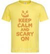 Men's T-Shirt Keep calm and scary on cornsilk фото