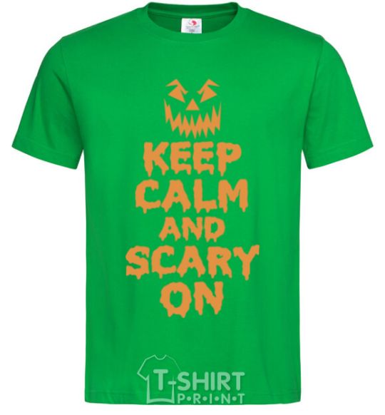 Men's T-Shirt Keep calm and scary on kelly-green фото