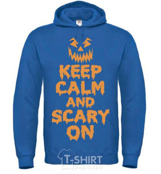 Men`s hoodie Keep calm and scary on royal фото