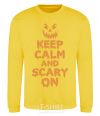 Sweatshirt Keep calm and scary on yellow фото