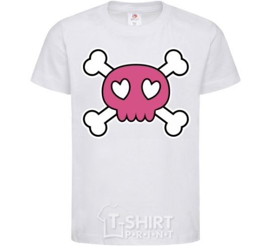 Kids T-shirt Skull White фото