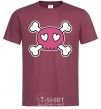 Men's T-Shirt Skull burgundy фото