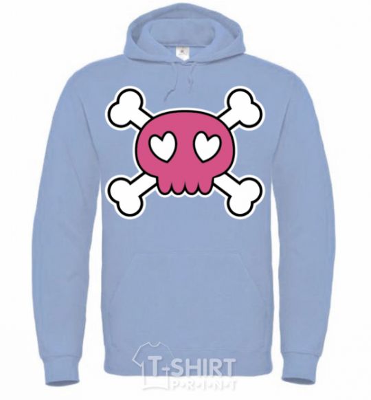 Men`s hoodie Skull sky-blue фото