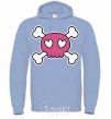 Men`s hoodie Skull sky-blue фото