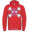 Men`s hoodie Skull bright-red фото