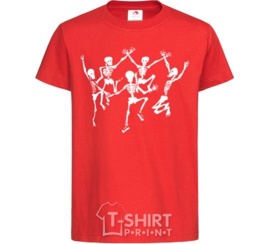 Детская футболка dance skeleton Красный фото