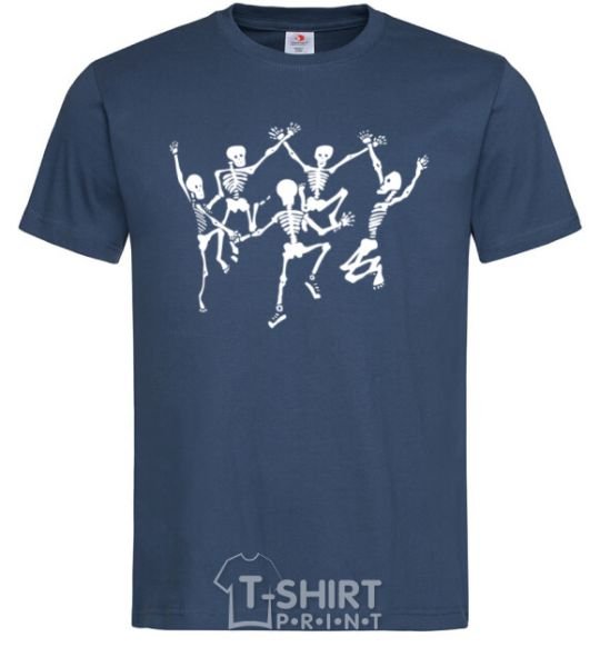 Men's T-Shirt dance skeleton navy-blue фото