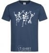 Men's T-Shirt dance skeleton navy-blue фото