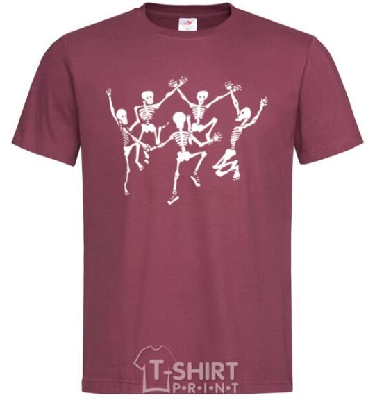 Men's T-Shirt dance skeleton burgundy фото