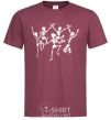 Men's T-Shirt dance skeleton burgundy фото