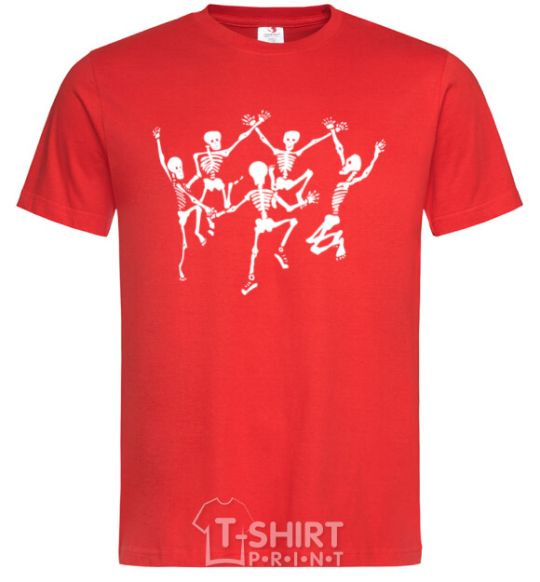 Men's T-Shirt dance skeleton red фото