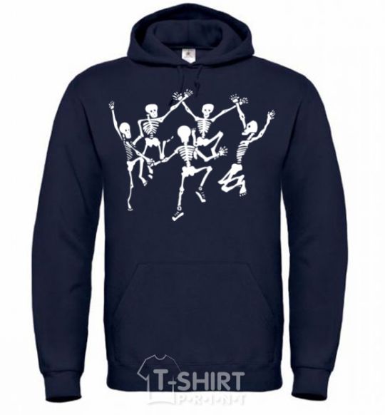 Men`s hoodie dance skeleton navy-blue фото