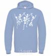 Men`s hoodie dance skeleton sky-blue фото