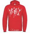 Men`s hoodie dance skeleton bright-red фото