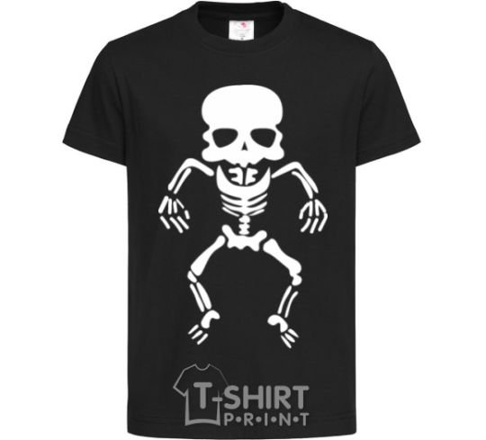 Kids T-shirt skeleton V.1 black фото